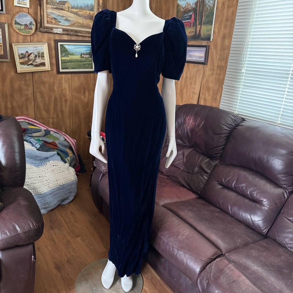 Elegant Vintage Velvet Dress Gown